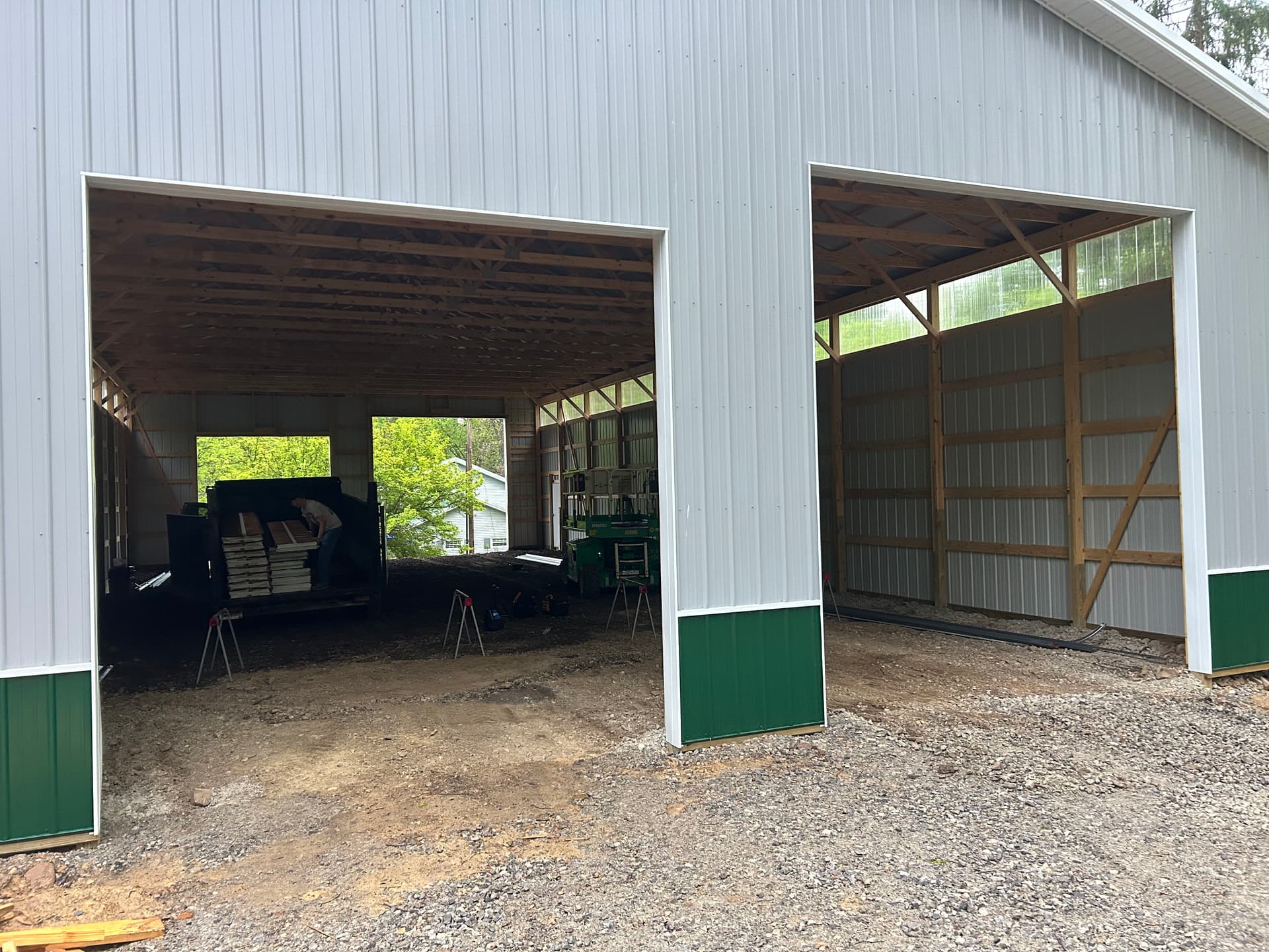 Large Barn Door Installation in Progress on a New Build image