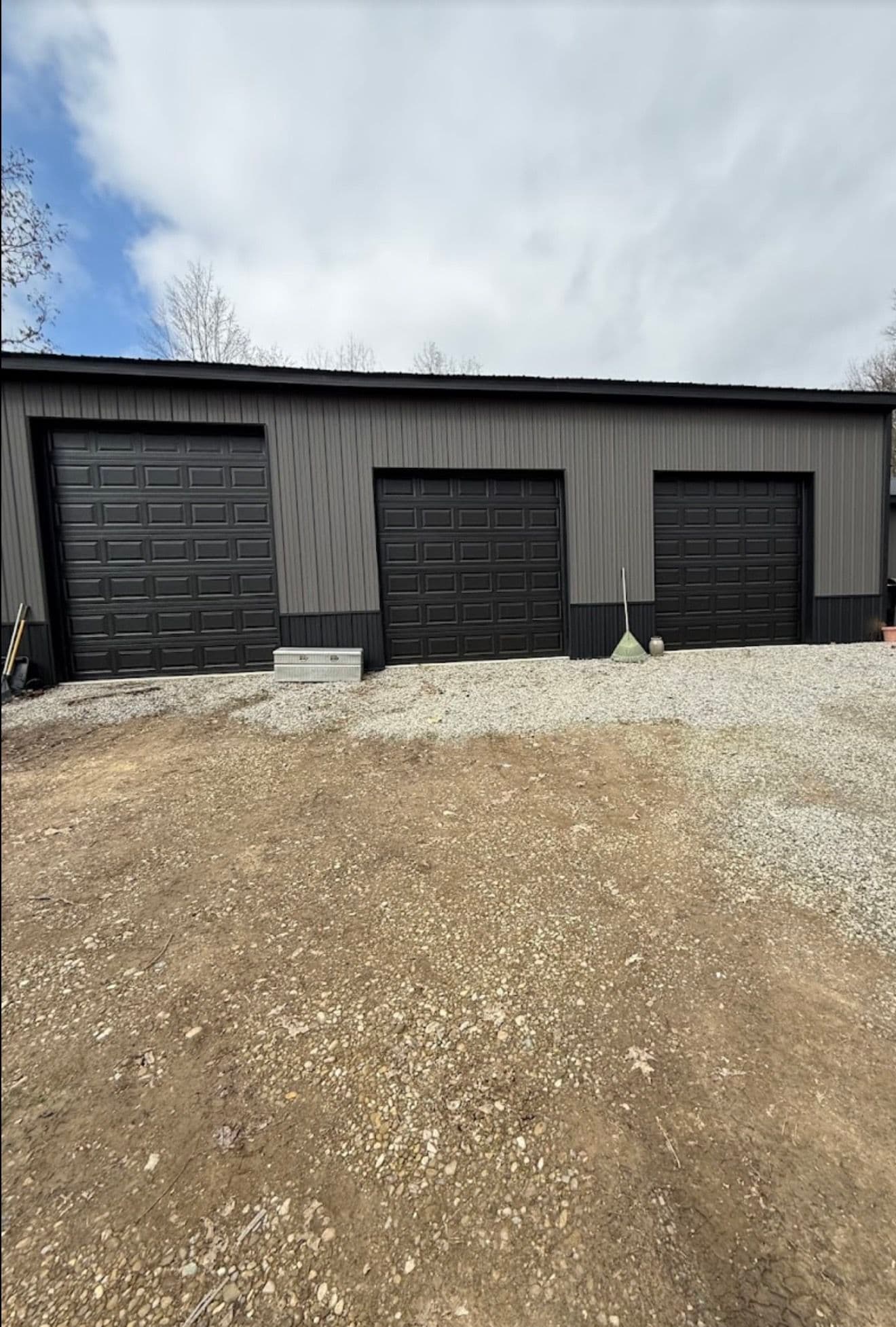 3 Garage Doors Installed on a New Pole Barn Home in Chillicothe image